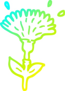 cold gradient line drawing cartoon dandelion opening vector