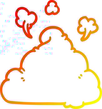 warm gradient line drawing cartoon poop vector