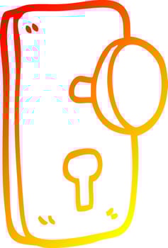 warm gradient line drawing cartoon door handle vector