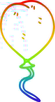 rainbow gradient line drawing cartoon balloon vector