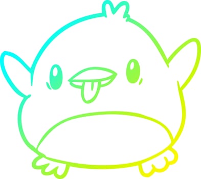 cold gradient line drawing cute penguin vector