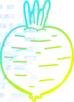 cold gradient line drawing cartoon vegetable vector