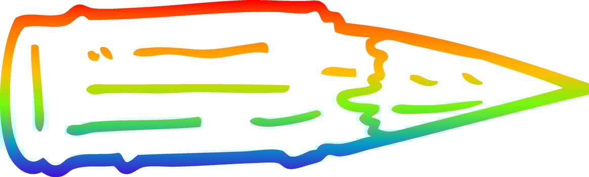 rainbow gradient line drawing cartoon wooden stake vector