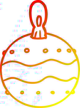 warm gradient line drawing christmas bauble decoration vector