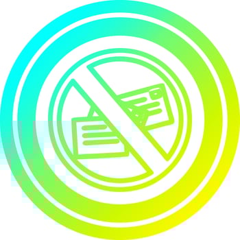 no mail circular in cold gradient spectrum vector