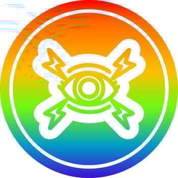 mystic eye circular in rainbow spectrum vector
