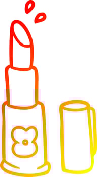 warm gradient line drawing cartoon lipstick vector