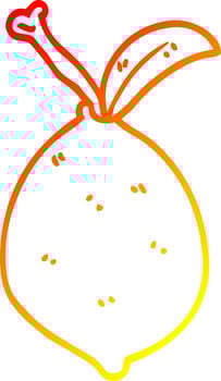 warm gradient line drawing cartoon organic lemon vector