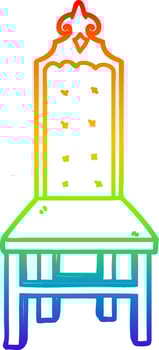 rainbow gradient line drawing fancy cartoon chair vector