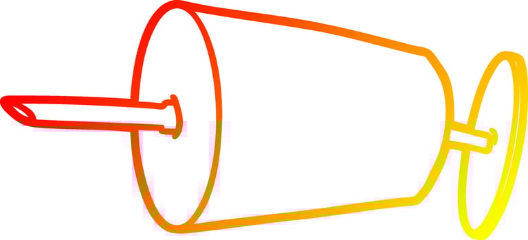 warm gradient line drawing cartoon medical syringe vector