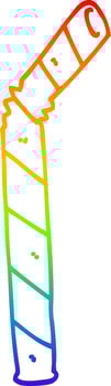 rainbow gradient line drawing cartoon straw vector
