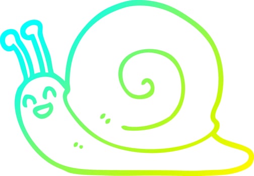 cold gradient line drawing cartoon snail vector