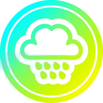 rain cloud circular in cold gradient spectrum vector