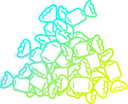cold gradient line drawing cartoon candy vector