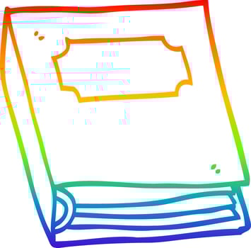 rainbow gradient line drawing cartoon closed book vector