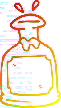 warm gradient line drawing cartoon whiskey decanter vector