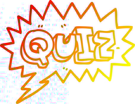 warm gradient line drawing cartoon font quiz vector