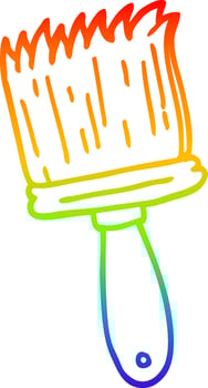 rainbow gradient line drawing cartoon paint brush vector