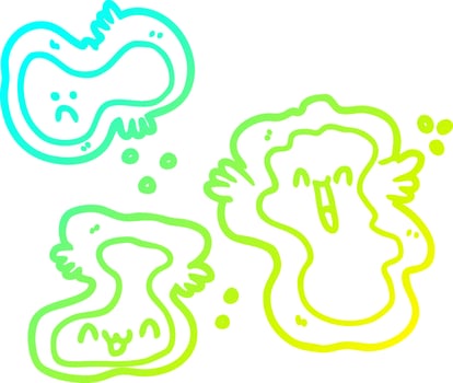 cold gradient line drawing cartoon cells vector