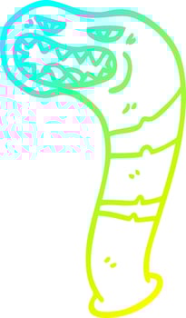 cold gradient line drawing cartoon monster leech vector