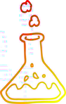 warm gradient line drawing cartoon science experiment vector