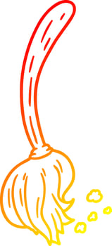 warm gradient line drawing cartoon mop vector