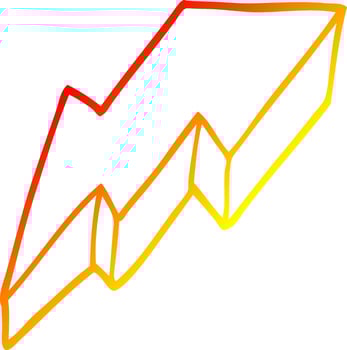 warm gradient line drawing cartoon decorative lightning bolt vector