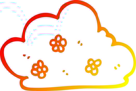 warm gradient line drawing cartoon hedge vector