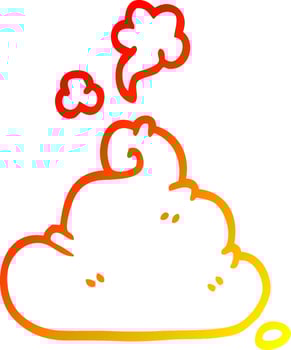 warm gradient line drawing cartoon poop vector