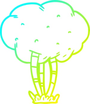 cold gradient line drawing Cartoon tree vector