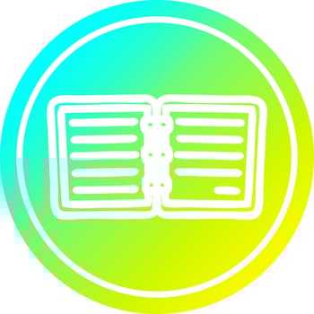 note book circular in cold gradient spectrum vector