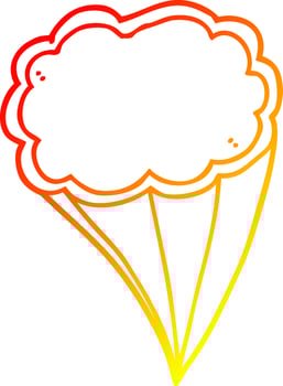 warm gradient line drawing cartoon decorative cloud vector