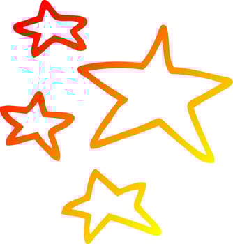 warm gradient line drawing cartoon stars vector