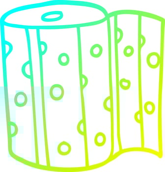 cold gradient line drawing cartoon dotty kitchen roll vector