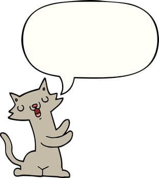 cartoon cat and speech bubble vector