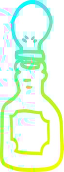 cold gradient line drawing cartoon oil dripper with pipette vector