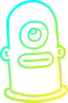 cold gradient line drawing cartoon cyclops face vector
