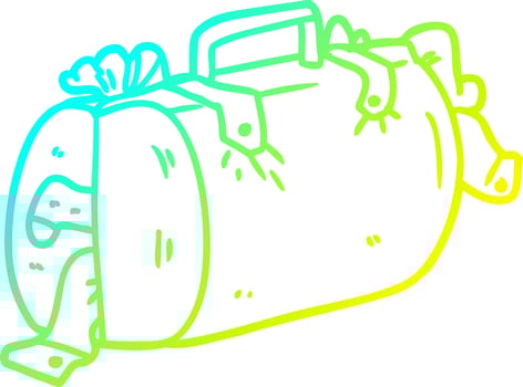 cold gradient line drawing cartoon luggage vector