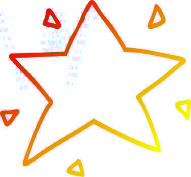 warm gradient line drawing cartoon star vector