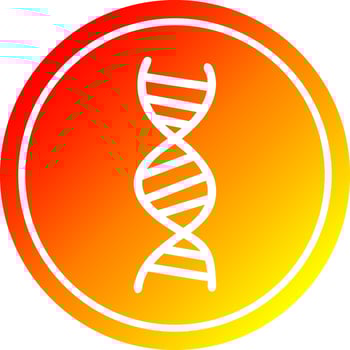 DNA chain circular in hot gradient spectrum vector