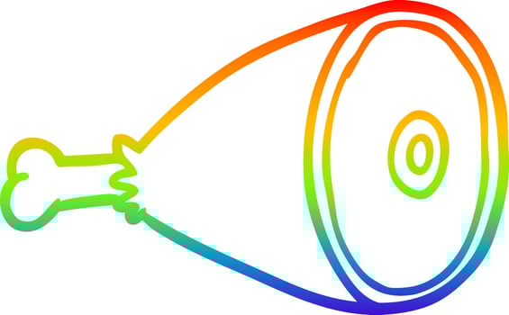 rainbow gradient line drawing leg of meat vector