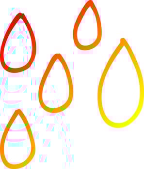 warm gradient line drawing cartoon green paint droplets vector