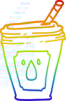 rainbow gradient line drawing cartoon juice bar drink vector