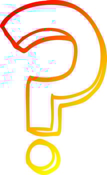 warm gradient line drawing cartoon question mark vector