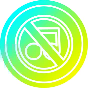 no music circular in cold gradient spectrum vector