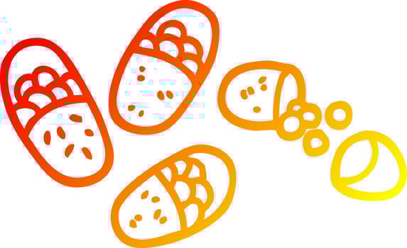 warm gradient line drawing cartoon tablets vector