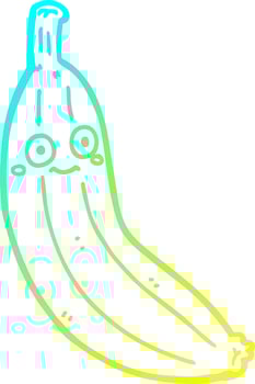 cold gradient line drawing cartoon banana vector