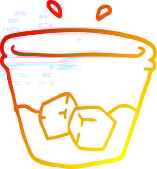 warm gradient line drawing cartoon water and ice vector
