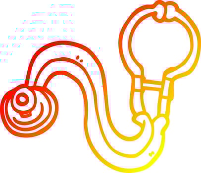 warm gradient line drawing cartoon doctors stethoscope vector