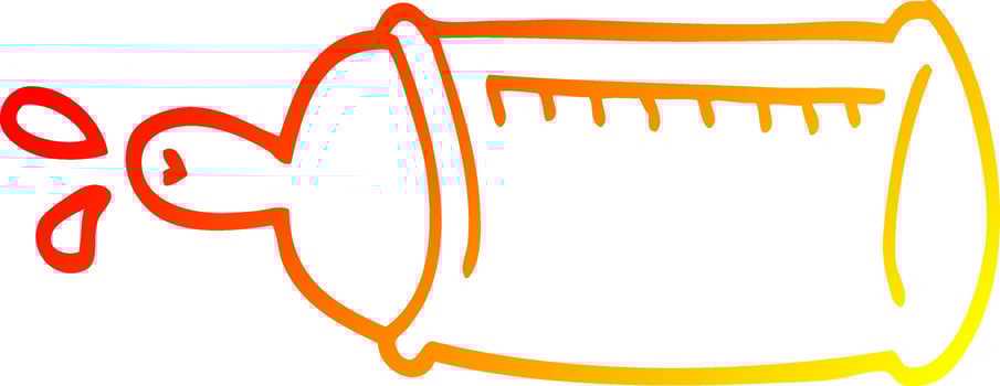 warm gradient line drawing cartoon baby bottle vector